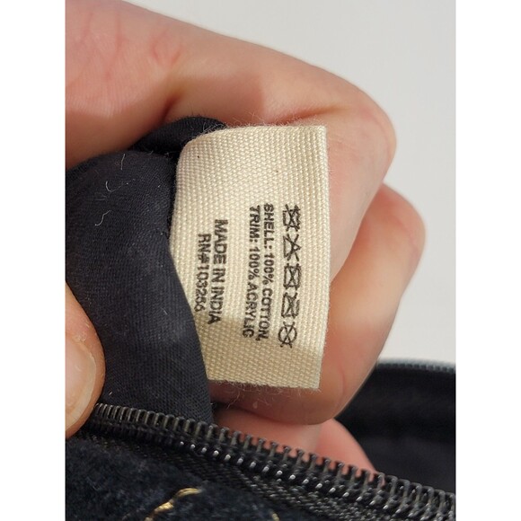 Macchia di Ruggine Black‎ & Orange Velvet Quilted Zip Pouch Bag Purse Clutch EUC - Picture 9 of 9